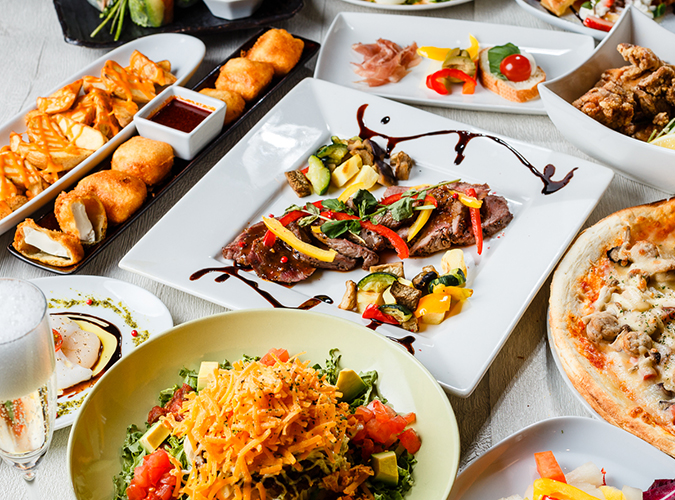 【スペシャルコース】スパークリングワイン飲み放題!!サーロインステーキと季節野菜のグリルなど　デザート付