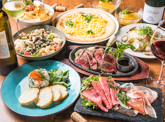 豪華メイン！厚切り牛リブロースと伊勢海老のパーティーコース