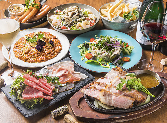 厚切り牛リブロースのステーキコース